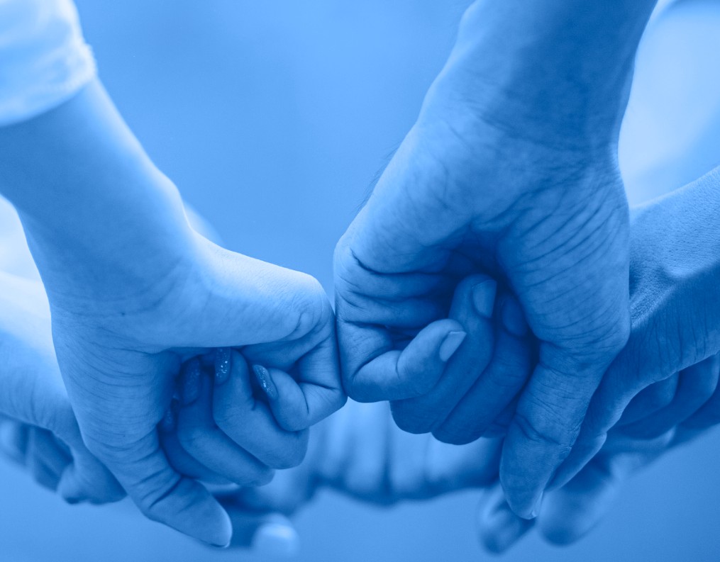 pugni uniti in segno di condivisione